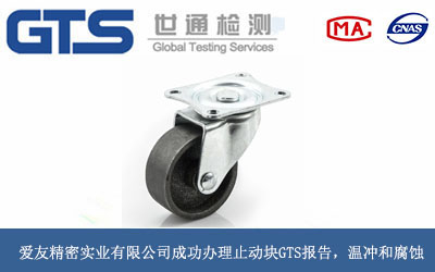 爱友精密实业有限公司成功办理止动块GTS报告，温冲和腐蚀