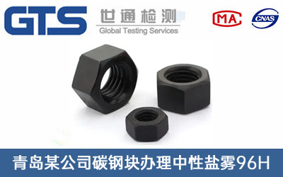 青岛某公司碳钢块办理中性盐雾96h